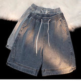 Men Denim Shorts Men's Summer Loose Retro
