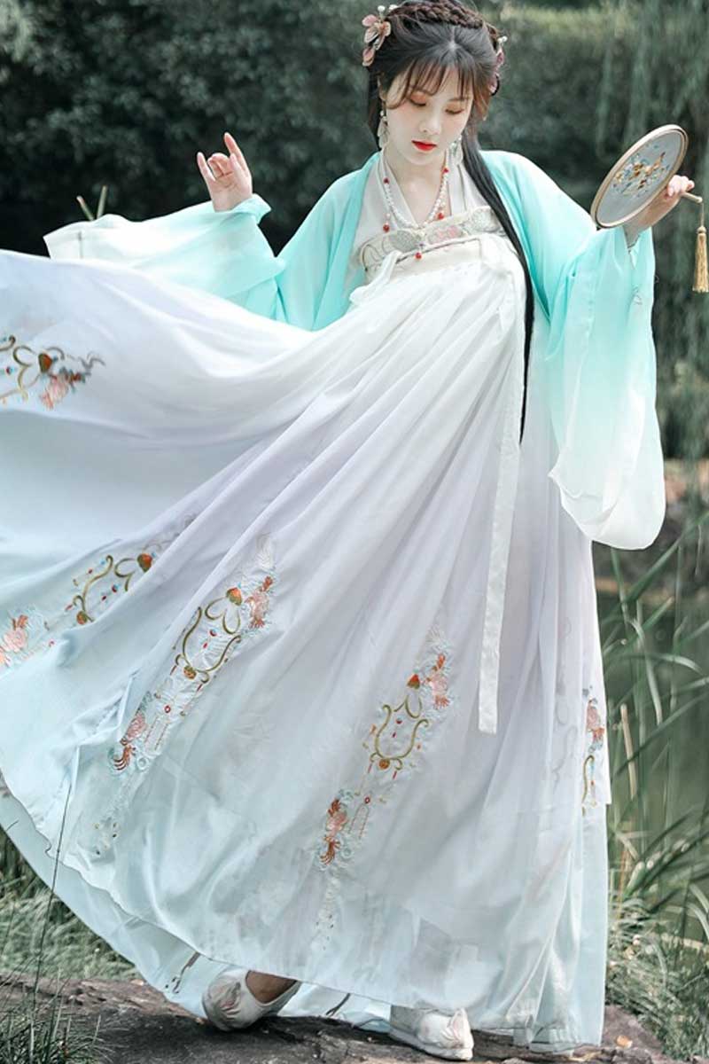 Chinese Traditional Dress Six-Meter Embroidered Daily Large Swing Dress