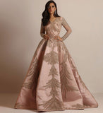 Bohemian Chic Wedding Guest Dress Glossy Silk Gilding Large Sleeve Dress Banquet Sexy Evening Dress