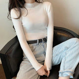 The Rock Turtleneck Tight Mock Neck Sweater Bottoming Shirt Slim Long Sleeve Top Sweater