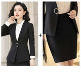 Womens Autumn Uniform Designs Formal Style Office Lady Bussiness Attire Work Suit