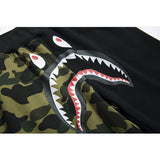 Shark Print Shorts Cotton Looped Fabric Men'S Youth Casual Shorts Cropped Pants