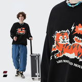 Preppy Aesthetic Sweatshirt Men's Autumn Printed round Neck Loose Men's