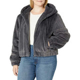 Women Winter Coats Imitation Fur Hooded Long Sleeve Zipper Plush Women's Jacket