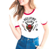 Hellfire Club Shirt Hellfire Club Letter Print T-shirt Short Sleeve