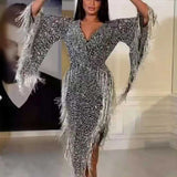 Lady Gaga Dress Sequined Long Sleeve Sexy Dress
