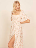 Floral Mini Dress Milkmaid Dress