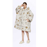 Hoodies Blankets Home Casual Wear Large Size Hooded Sweater Lazy Lambswool Double Layer