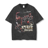 Kyrie Irving Shirt Vintage Kyrie Irving Printed Short-Sleeved T-shirt Distressed Sports