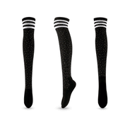 Winter Thick Knit Thigh High Socks Long Stockings Boot Knee Socks Long Women's Socks Striped High Cotton Socks
