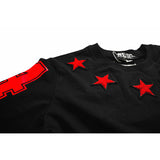 GVC T Shirt 74 Pattern Short Sleeve T-shirt Brand Flocking Embroidery Pentagram Cotton Loose