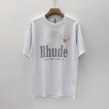 Rhude T Shirt Limited Rhude Casual Hip Hop Summer Loose round Neck