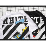 Cartoon Mickey Men and Women Short Sleeve Ow Donald Duck Loose Twill Couple Cotton Tshirt Owt t shirt