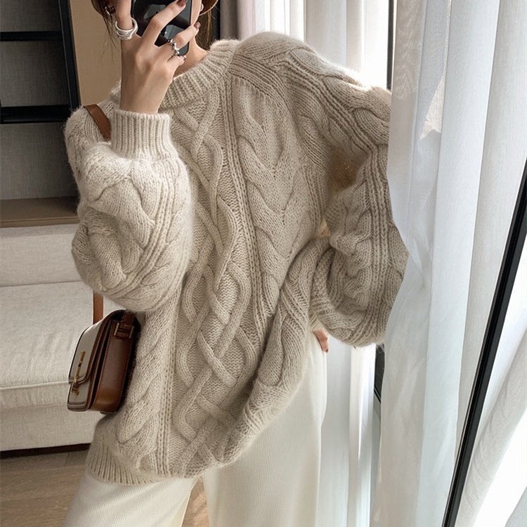 Preppy Aesthetic Sweater Autumn and Winter Clothes Women Loose round Neck