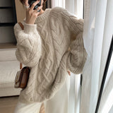 Preppy Aesthetic Sweater Autumn and Winter Clothes Women Loose round Neck