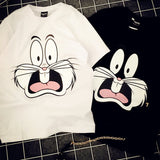 Bugs Bunny Shirt Summer plus Size White Short Sleeve T-shirt Women's Loose