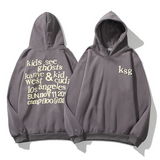 Kanye West KSG Hoodie Men's and Women's Graffiti Foam Letter Printed Hoodie Coat