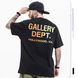 Gallery Dept Men's Spring/Summer Printed Oversize Short-Sleeved T-shirt for Men and Women