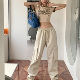 Julia Fox Low Rise Trousers Autumn and Winter Fashion Brand Straight Cargo Pants Casual Pants