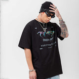 Oversized 90S T Shirt Colorful Metal Printed Dark Letters Men's T-shirt