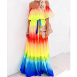 Lady Gaga Dress Wrapped Chest Gradient Color Large Swing Dress Dress
