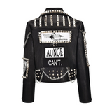 Punk Rock Jacket Rivet Graffiti Punk Pu Jacket