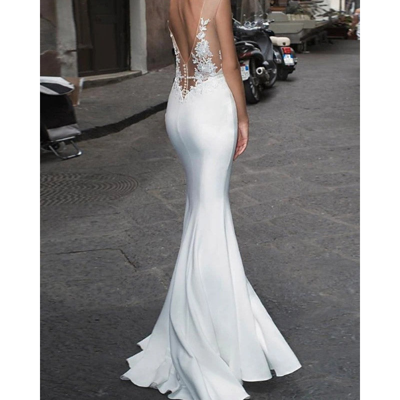 See Through Wedding Dress See-Through Light Wedding Dress Simple Lace