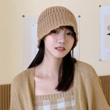 Toboggan Hat Autumn and Winter Knitted Bucket Hat Women's Bucket Hat