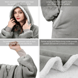Hoodies Blankets Leopard Print Lazy Blanket Flannel Lamb Wool