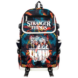 Stranger Things Backpack Printed Backpack USB Charging Schoolbag Computer Bag