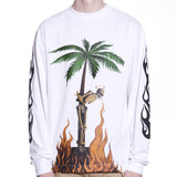Palm Angels Sweatshirts Flame Skull Letter Long Sleeve T-shirt Men and Women Loose