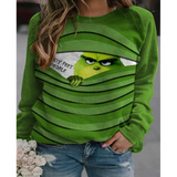 Grinch Hoodie Women's Christmas Tree Printed Sweater