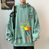 Grafitti Sweatshirts Autumn and Winter Sweater Men's Hooded Printing Stylish Coat