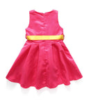 Girl Dress Summer V-neck Belt Sleeveless Solid Color Princess Dress