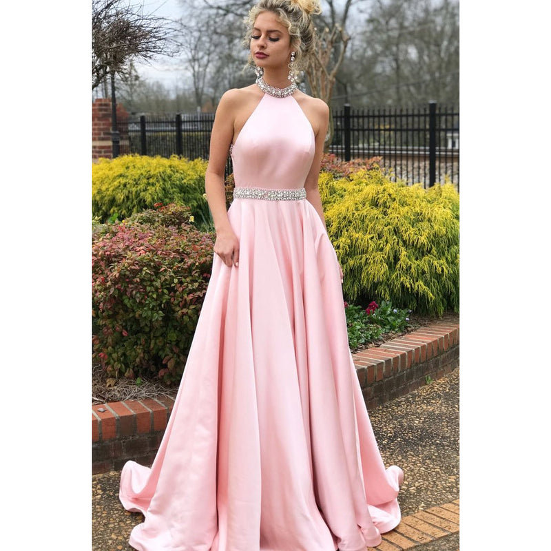Formal Dresses & Gowns Dress Sleeveless Halter Backless Formal Dress