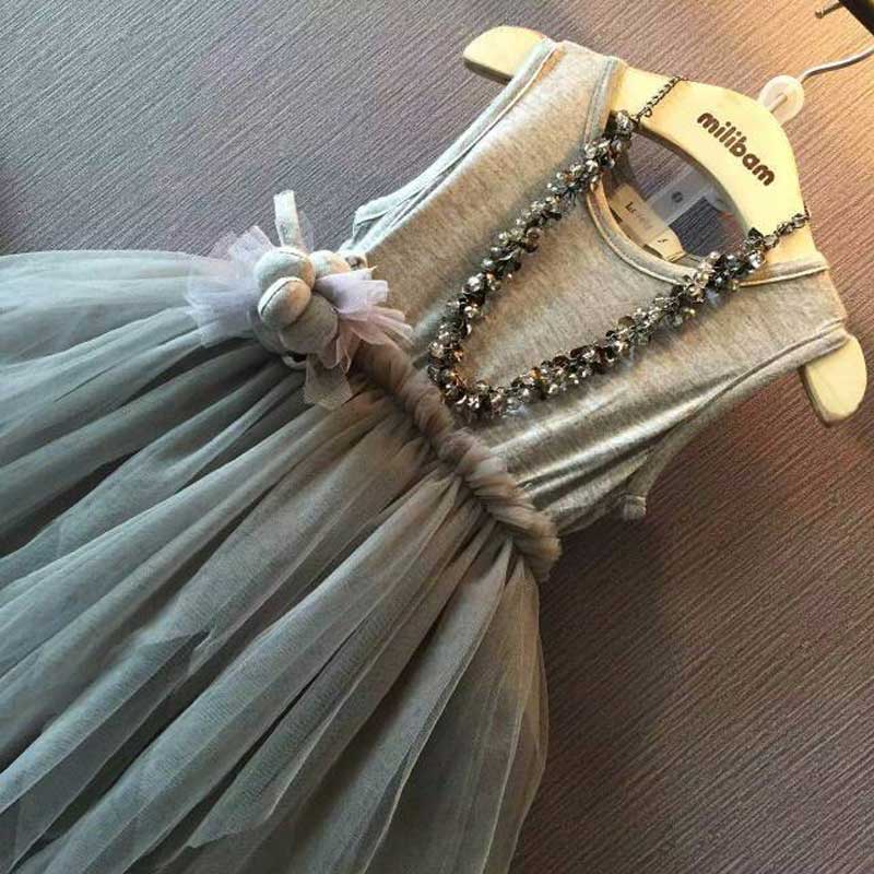 Girl Dress Summer Lace Princess Dress Children Sleeveless Vest Dress