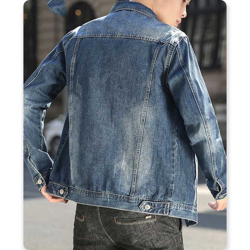 Denim Varsity Jacket Men's Spring and Autumn Easy Matching Clothes Casual Denim Jacket