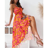 Nina Parker Graffiti Dress Sexy Slip Dress Loose Chiffon