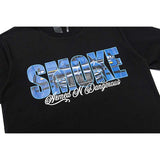 Vlone T Shirts V-Shaped Female Somke Printed Short Sleeve T-shirt Men and Women Hip Hop Couple Half Sleeve