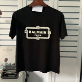 T Shirt Balmain Laser Reflective Letter Short Sleeve Parent-Child Suit Men's and Women's T-shirt Pure Cotton