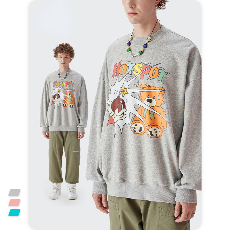 Preppy Aesthetic Sweatshirt Men's Autumn Retro Sweater