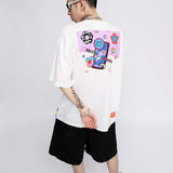 Oversized 90S T Shirt Cotton Summer T-shirt Men's Short Sleeve Large Size Loose round Neck