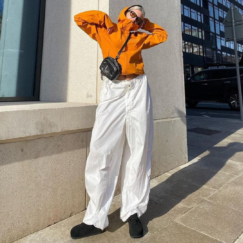Julia Fox Low Rise Trousers Vintage Casual Loose Track Pants