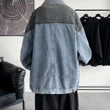 Men Denim Jacket Men's Denim Coat Autumn and Winter Leisure Baseball Uniform