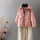 Women Winter Coats Puffer Jacket Down Coat White Duck Down Coat Female Hooded Long Sleeve Warm Winter Lightweight Down Jacket
