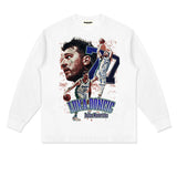 Luka Doncic Shirt Printed Long-Sleeved T-shirt Distressed Round Neck