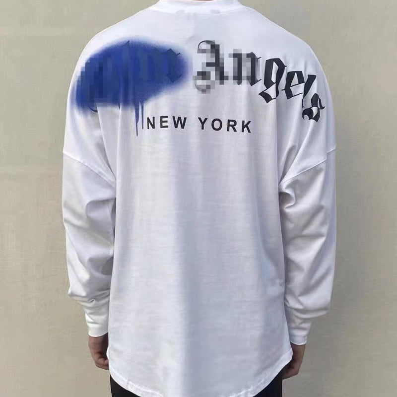 Palm Angels Sweatshirts Printed Long-Sleeved T-shirt Men's and Women's Loose Bottoming Shirt