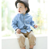 Father Son Matching Dress Shirt Travel Denim Dress Cotton Father and Son Shirt