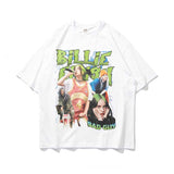 Oversized 90S T Shirt Hip Hop Print Short Sleeve T-shirt Men Couple's Tops