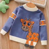 Boys Sweater Kids Cartoon Cute Knitting Sweater Deer Baby round Neck Sweater